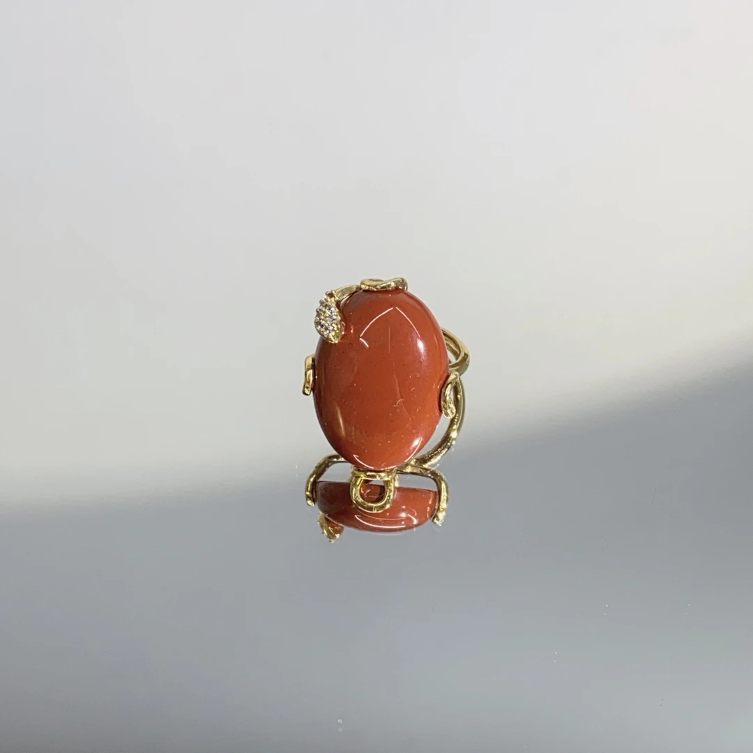 铜合金合成锆石戒指 TTSD 深棕色时尚潮流百搭款戒指 1096