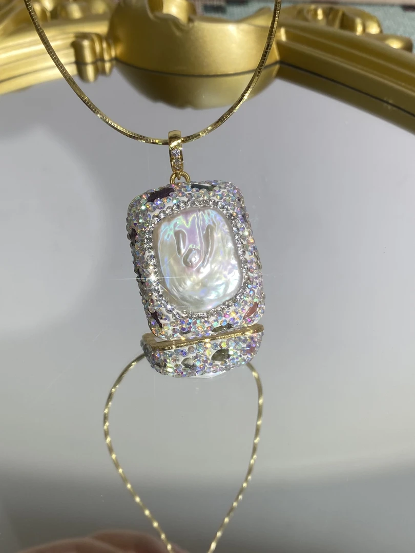 铜合金合成锆石吊坠 TTSD 白色巴拉克时尚潮流百搭款吊坠 410