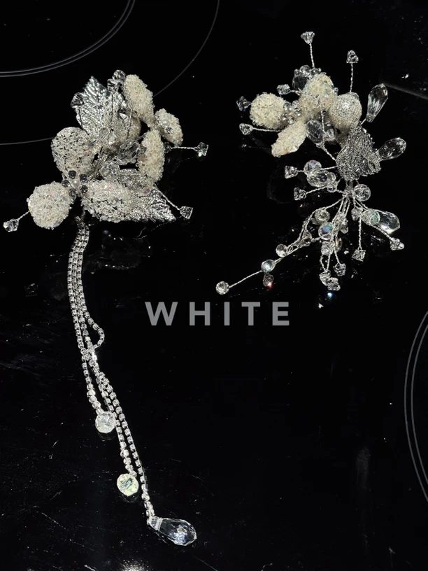 合金耳饰 WHITE手作｜高级感边夹手工精致