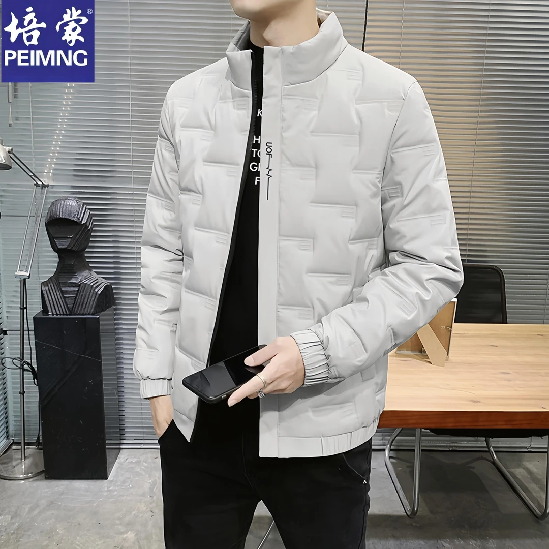 培蒙/PEIMENG男士轻薄修身立领外套秋冬季保暖羽绒服潮流时尚上衣