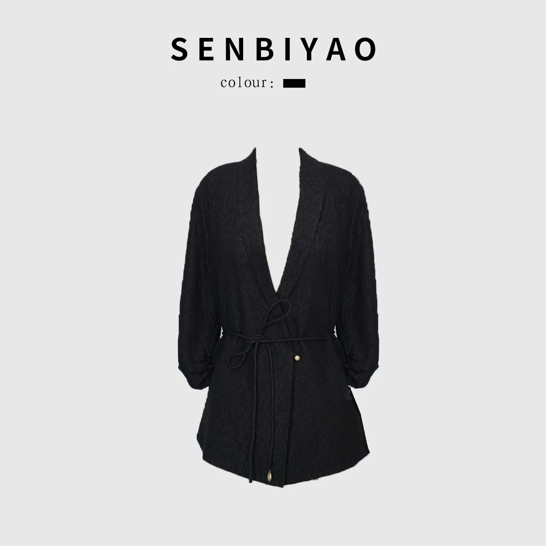 SENBIYAO/森比垚 2330#桑蚕丝时尚百搭休闲桑蚕丝西装外套上衣