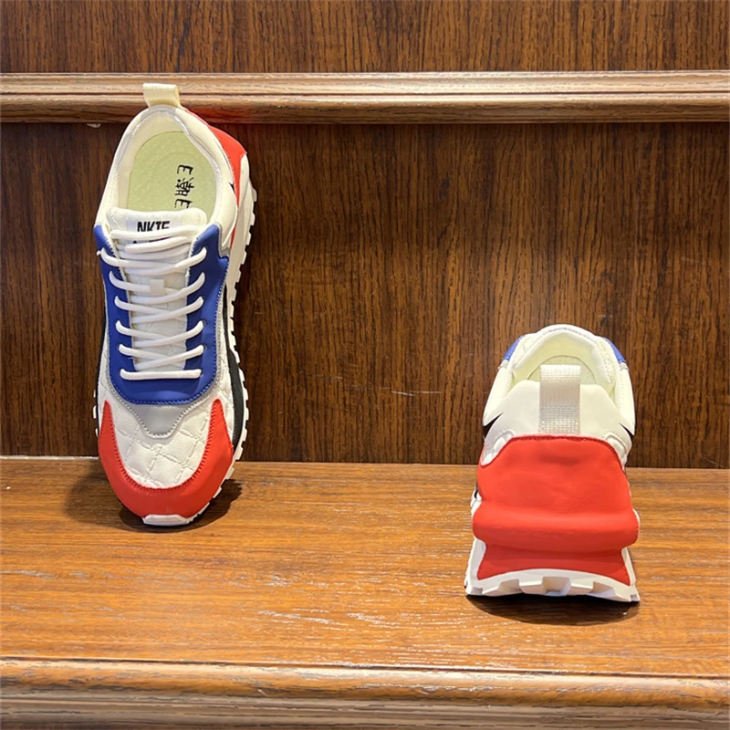 男鞋2024秋季新款百搭系带厚底阿甘鞋增高低帮舒适运动休闲老爹鞋