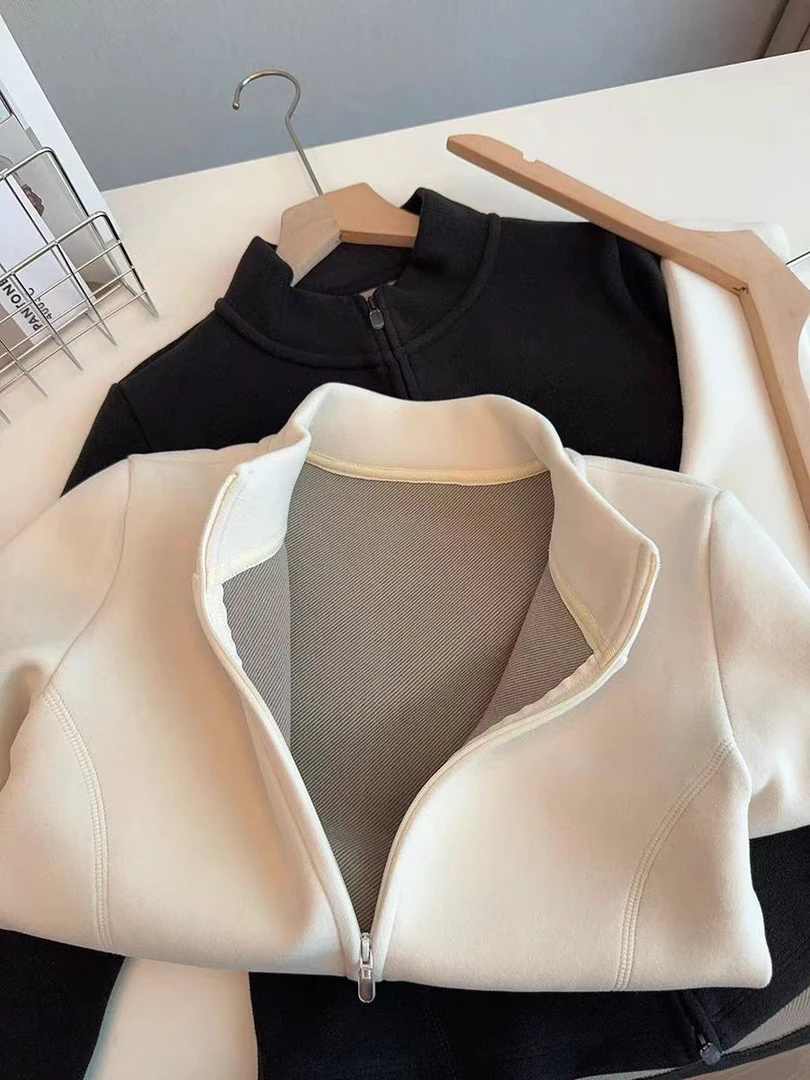 【LIZI】外套超细腻双面科技复合绒石墨烯发热保暖轻便女士夹克外套