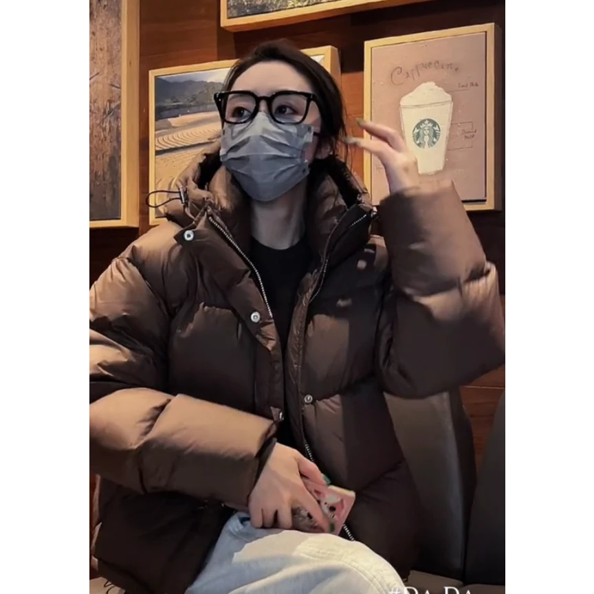 清仓ins新款女装国标羽绒服秋冬季面包服宽松韩版短连帽百搭休闲