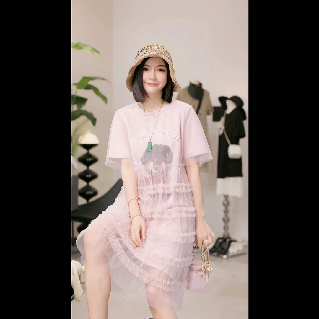 【燕子设计师品牌】小众设计清凉卡通天使网纱连衣裙 18980 C