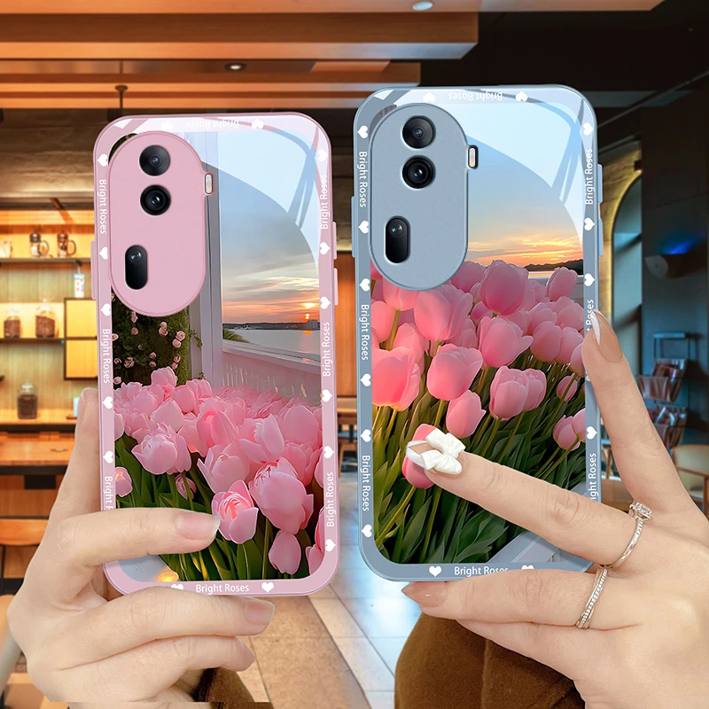 唯美花朵适用opporeno11手机壳Reno11pro可爱女款外壳高级款可爱