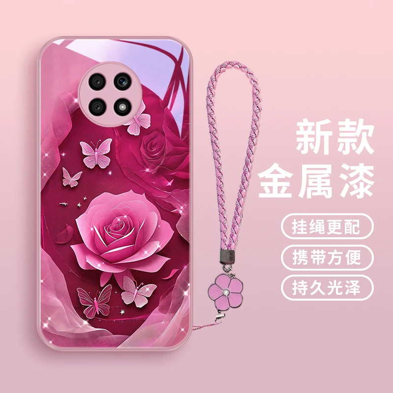丽致花朵适用华为荣耀X20手机壳x20se优美x10女款挂绳畅玩20/30畅