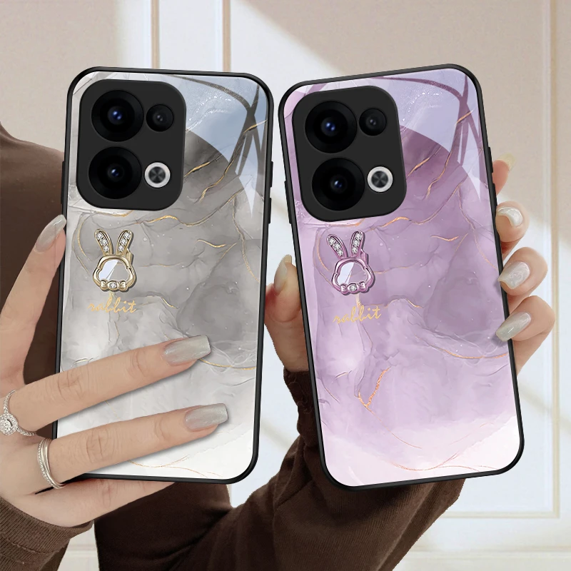 水彩小兔适用opporeno13pro手机壳Reno13可爱女款情侣保护套防摔