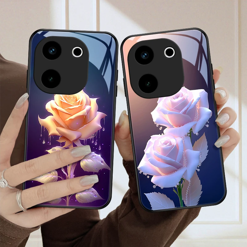 端庄秀丽适用VIVOY200手机壳vivoy200gt玻璃Y200GT散热镜面简约新