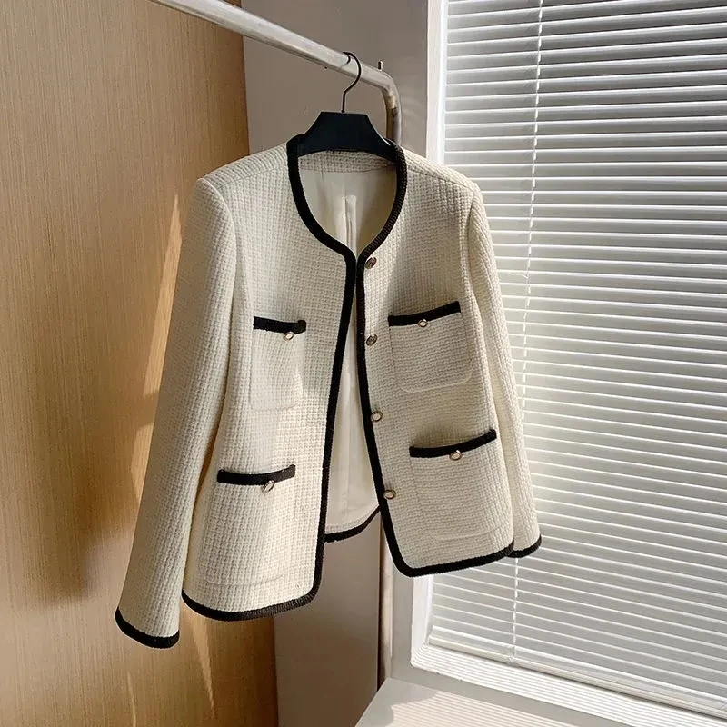 9958#小香风洋气外套短款女秋冬重工粗花呢炸街小个子百搭上衣