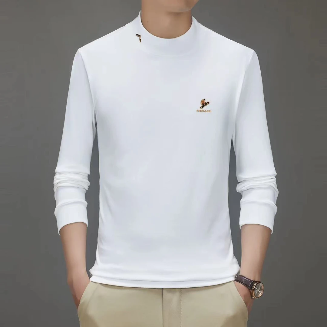 轻奢情侣款打底衫保暖双面绒中高领长袖圆领卫衣-606