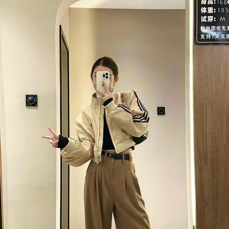 时尚短外套女2025春季新款时尚百搭立领棒球领夹克小个子上衣女