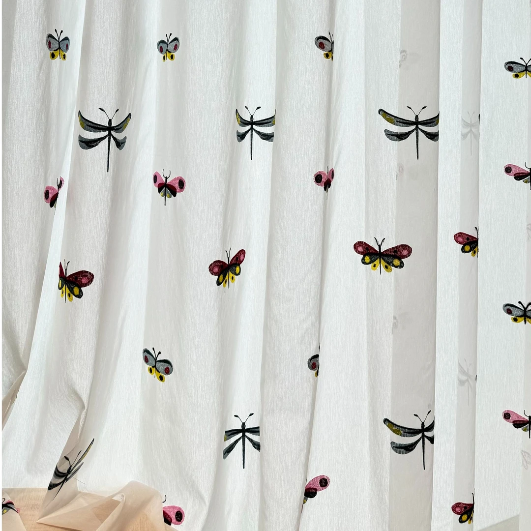 新设荟2024新款窗纱 蜻蜓蝴蝶