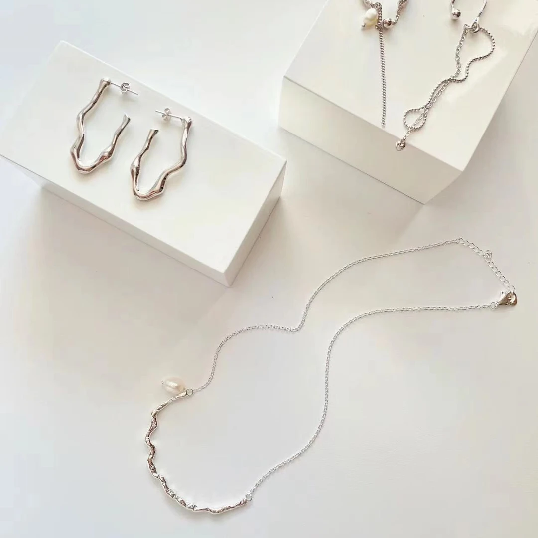 坠链均足银 银饰品合集足银S9999+S925轻奢气质时尚项链手链-C