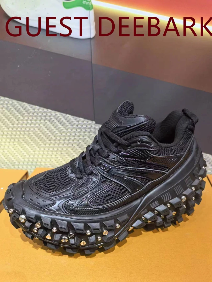 GUEST DEEBARK 2023新款情侣轮胎榴莲鞋厚底增高防滑耐磨铆钉款