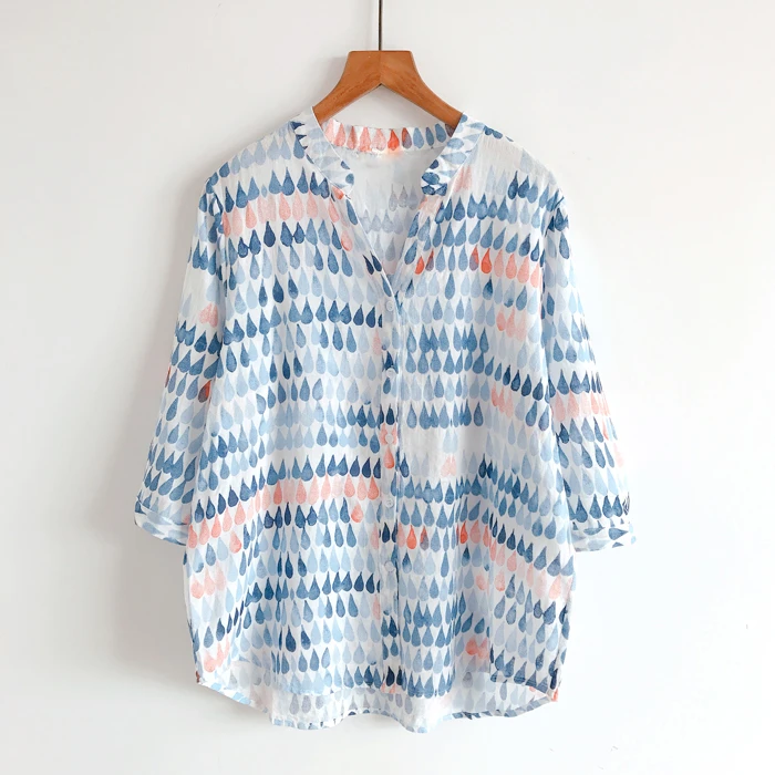 【多多外贸小号】纯棉衬衫女夏季韩版时髦新款衬衣独特独特洋气显瘦