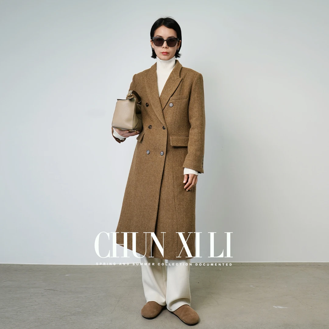 CHUNXILI/春熙里 极简大气毛呢外套 秋冬时尚经典大衣D03W43052