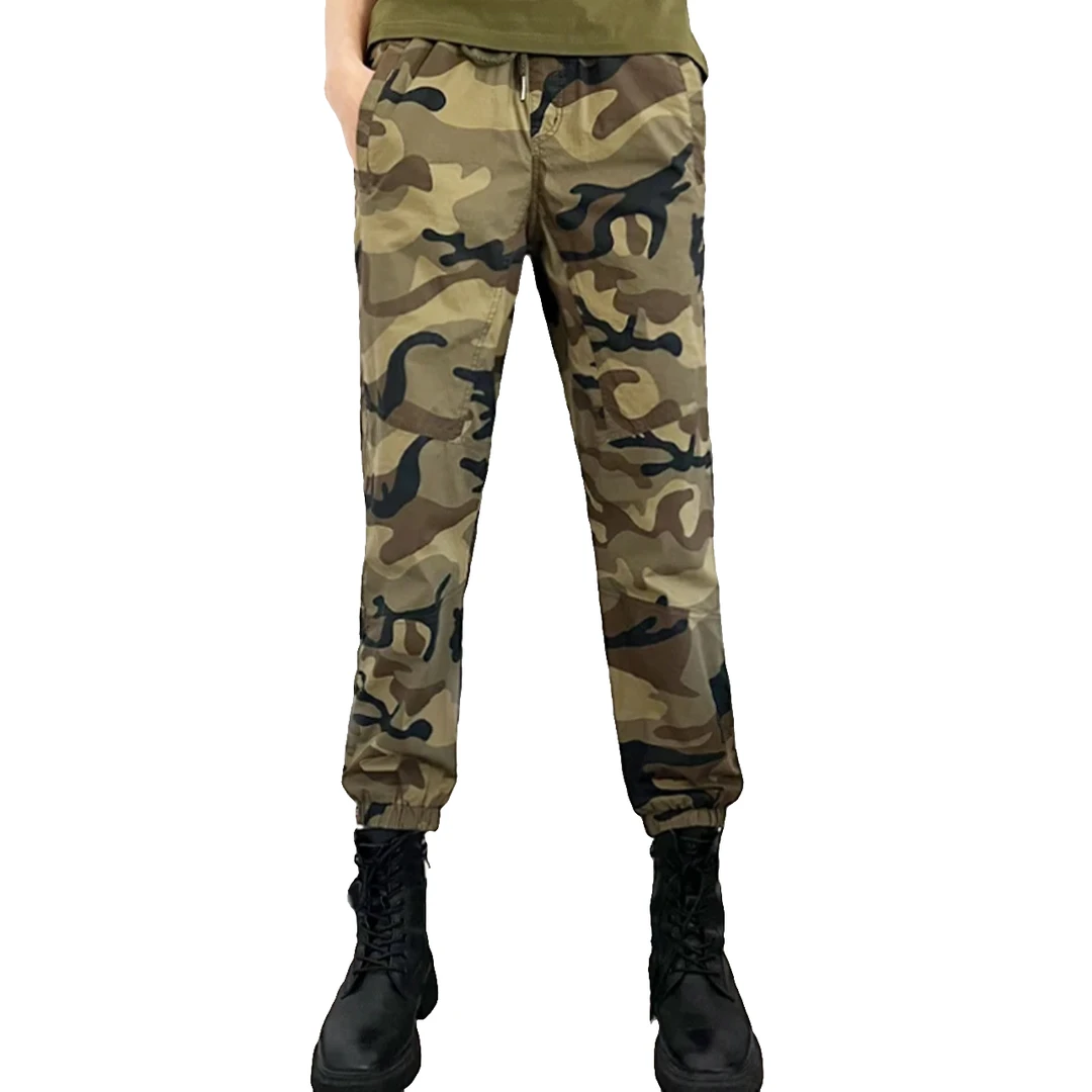 情侣款春夏薄款长裤户外休闲裤迷彩弹力束脚速干裤9650C/7320C