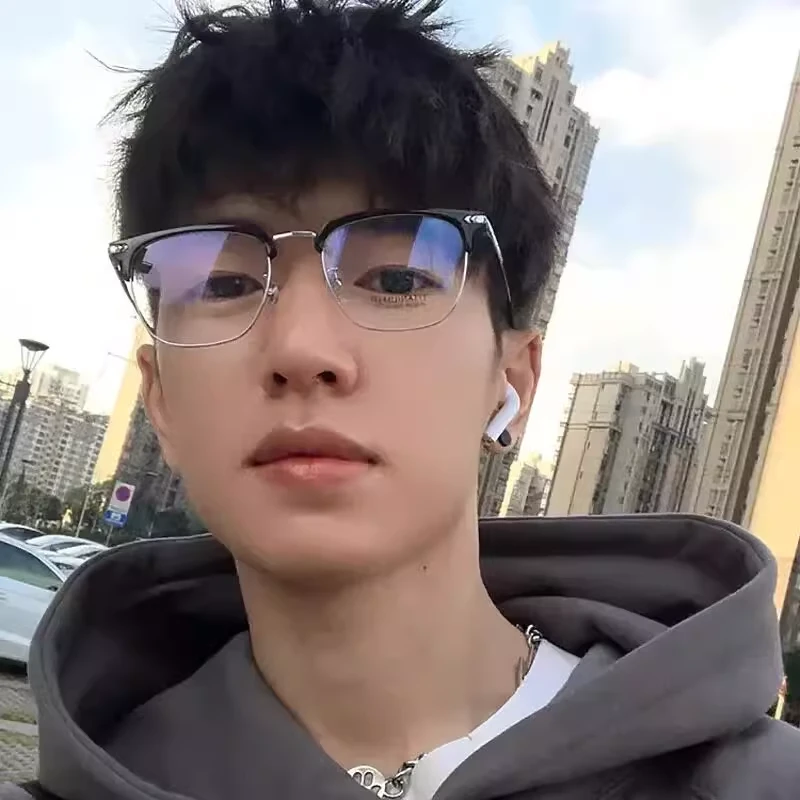 半框眼镜男款潮近视斯文败类理工男痞帅眼镜框眼睛潮牌防蓝光平光
