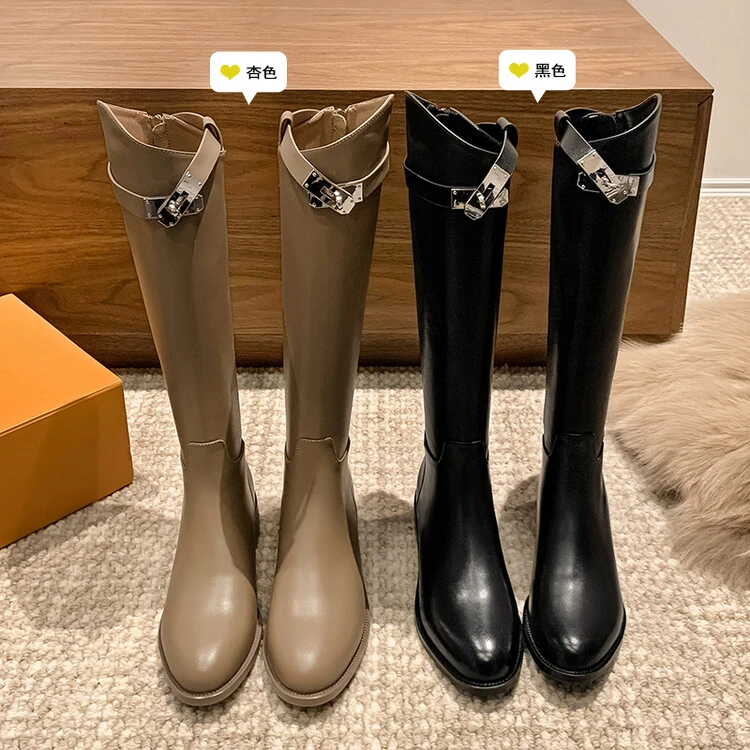 2024新款真皮骑士靴骑士靴高筒