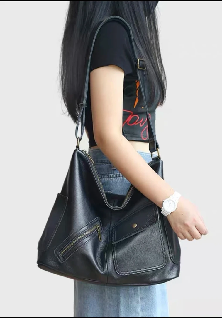 新品秋冬欧美时尚女包托特包软皮休闲大包大容量单肩多口袋283