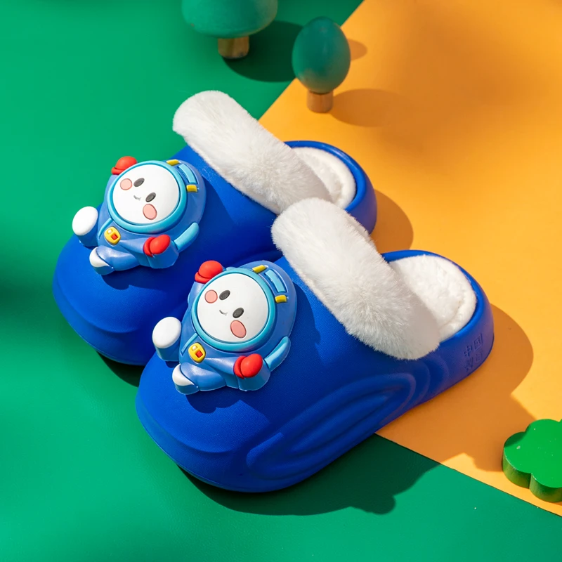 EVA儿童棉拖鞋冬季卡通男童蛋仔拖鞋宝宝居家室内中大童防水拖