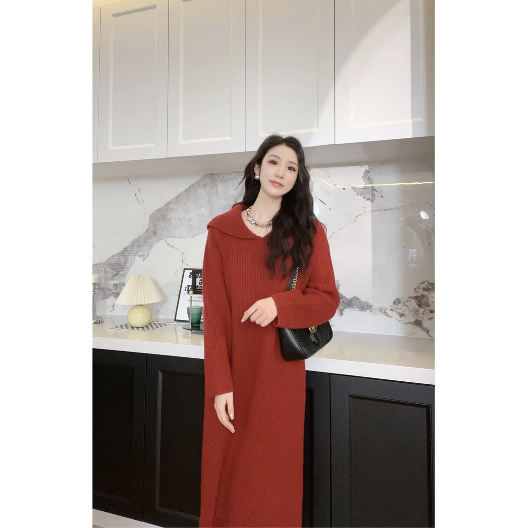 【胡UU】韩系简约风甜美新年圣诞款显瘦连衣裙31211-1-t