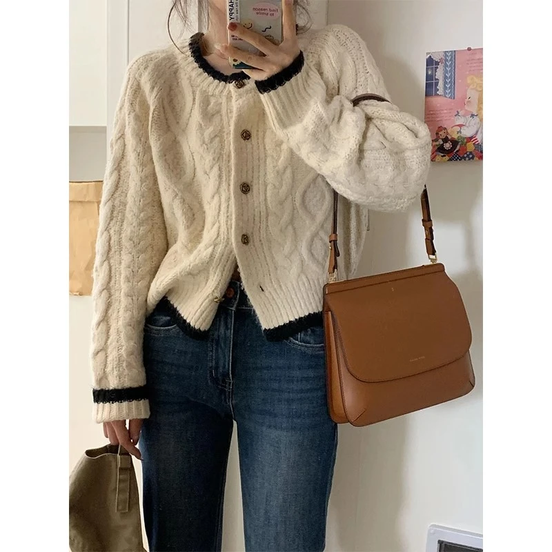 毛衣高级感针织开衫微胖外套MY024