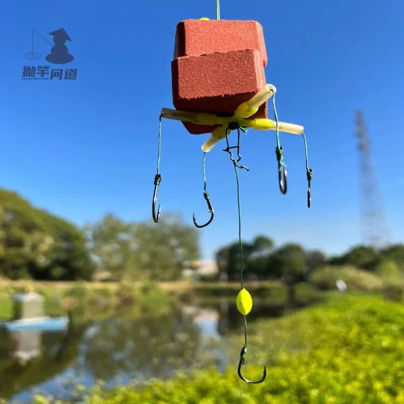 zb抛竿问道第6代鲢鳙神钩改良翻板钩浮钓鲢鳙菜粕饼库钓花白麻鲢