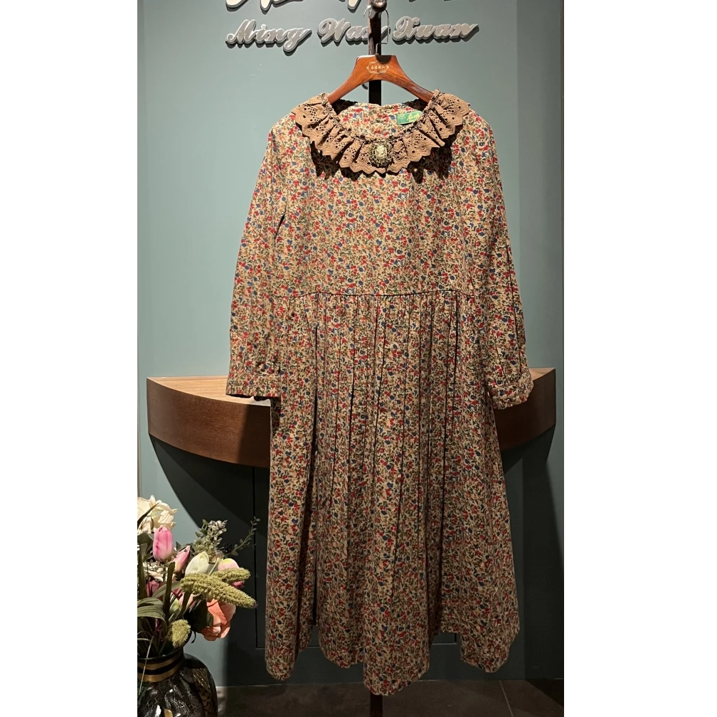 永远女人名品 名婉萱复古款小碎花连衣裙（00394）春秋冬三季可穿