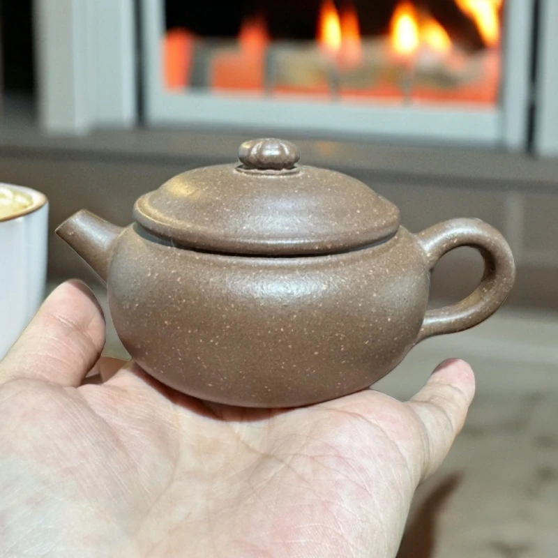 原矿老段纳福紫砂壶120cc七孔宜兴粗砂茶壶