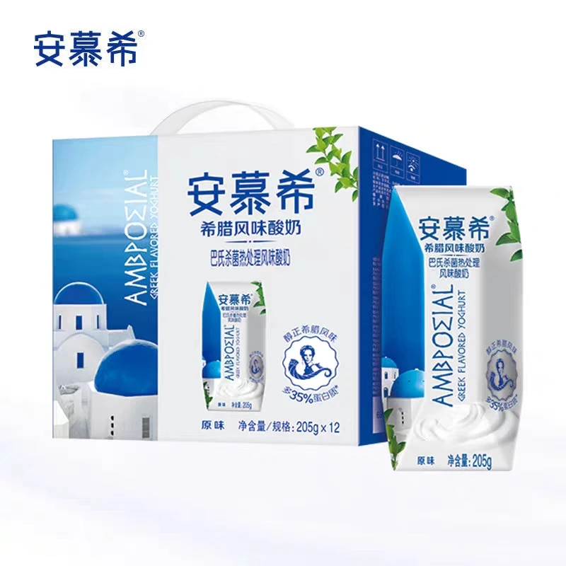 【九月产】伊利安慕希原味常温风味酸奶205g*12盒整箱特价