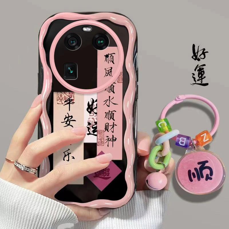 顺风顺水oppofindx6手机壳PGFM10耐脏软壳气囊防摔彩绘女潮流挂坠
