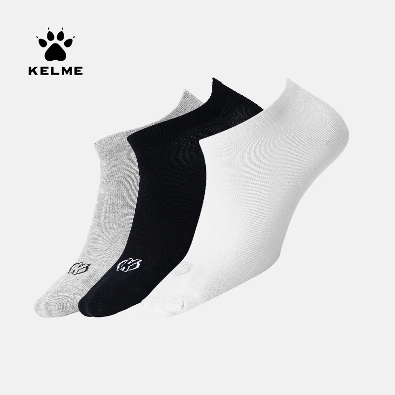 KELME卡尔美精选运动短袜休闲船袜透气吸汗薄款袜子跑步袜三双装