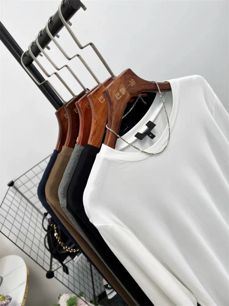 回馈VIP入3-4件的款 TH*原厂货！美国jin口匹马棉圆领纯色长袖T恤