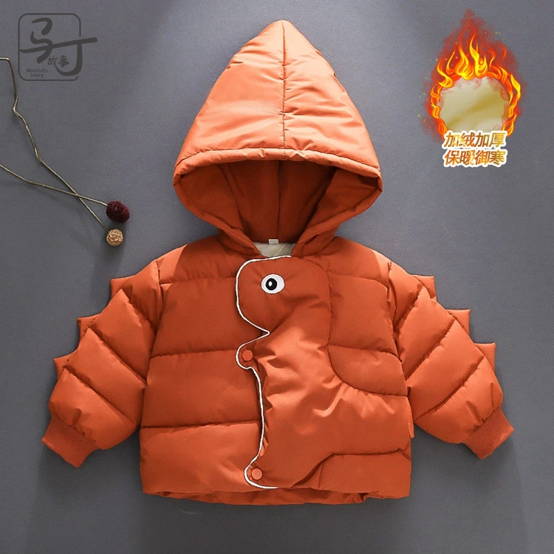 洋派童装冬装棉服2023新款小童连帽加厚棉衣婴儿冬季棉袄外套