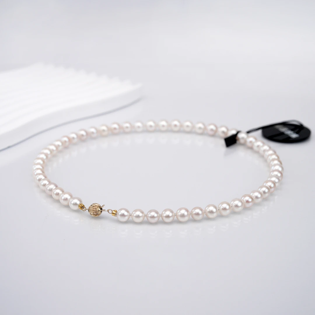 【恩真主推特选黑标】14金极光无核淡水珍珠项链7.3～8.3mm