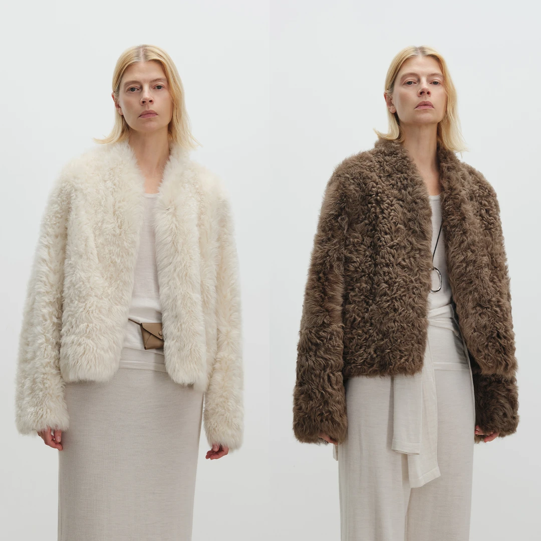 MSBEAST进口托斯卡纳皮毛一体外套女冬卷毛毛皮草大衣丨东方莱茵