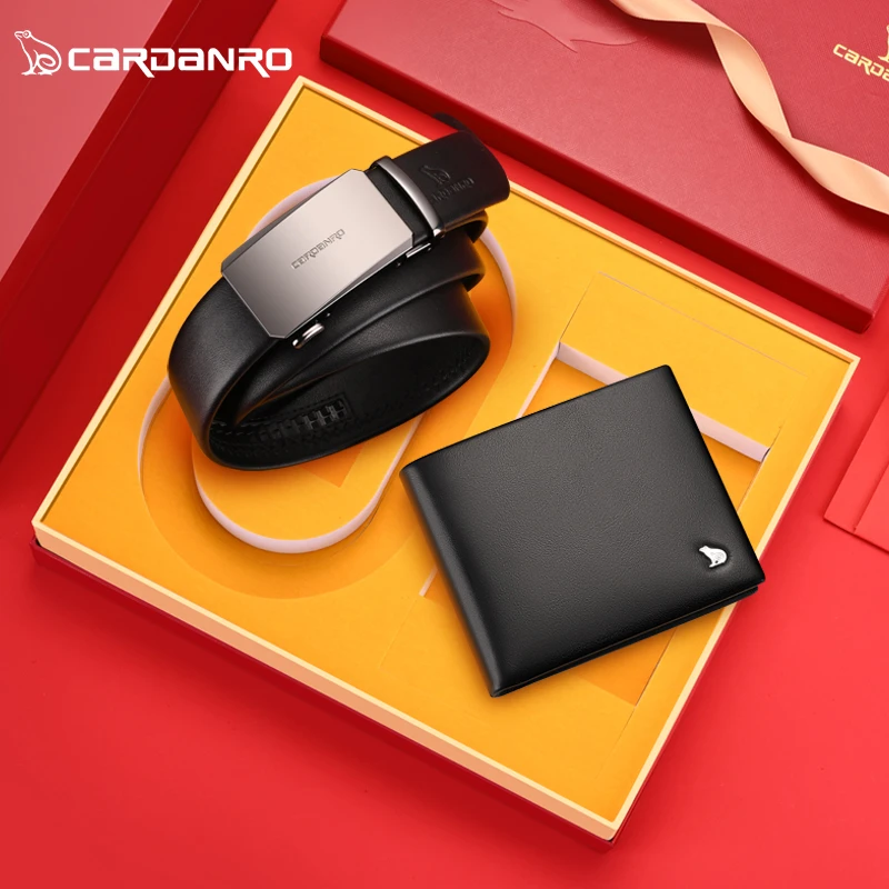 卡丹路男士钱包皮带礼盒套装新款真皮腰带送男友父亲节男生日礼物