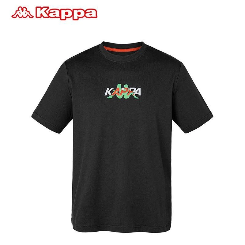 KAPPA短袖男运动T恤休闲圆领印花户外夏季透气半袖-K0B32TD82