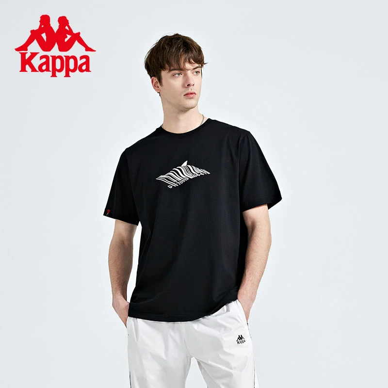 卡帕Kappa印花短袖情侣男女宽松运动T恤休闲圆领半袖夏K0C32TD01G