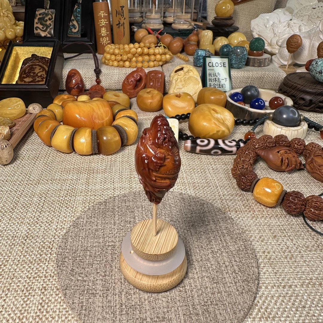 橄榄核雕 李白 浙工 国潮