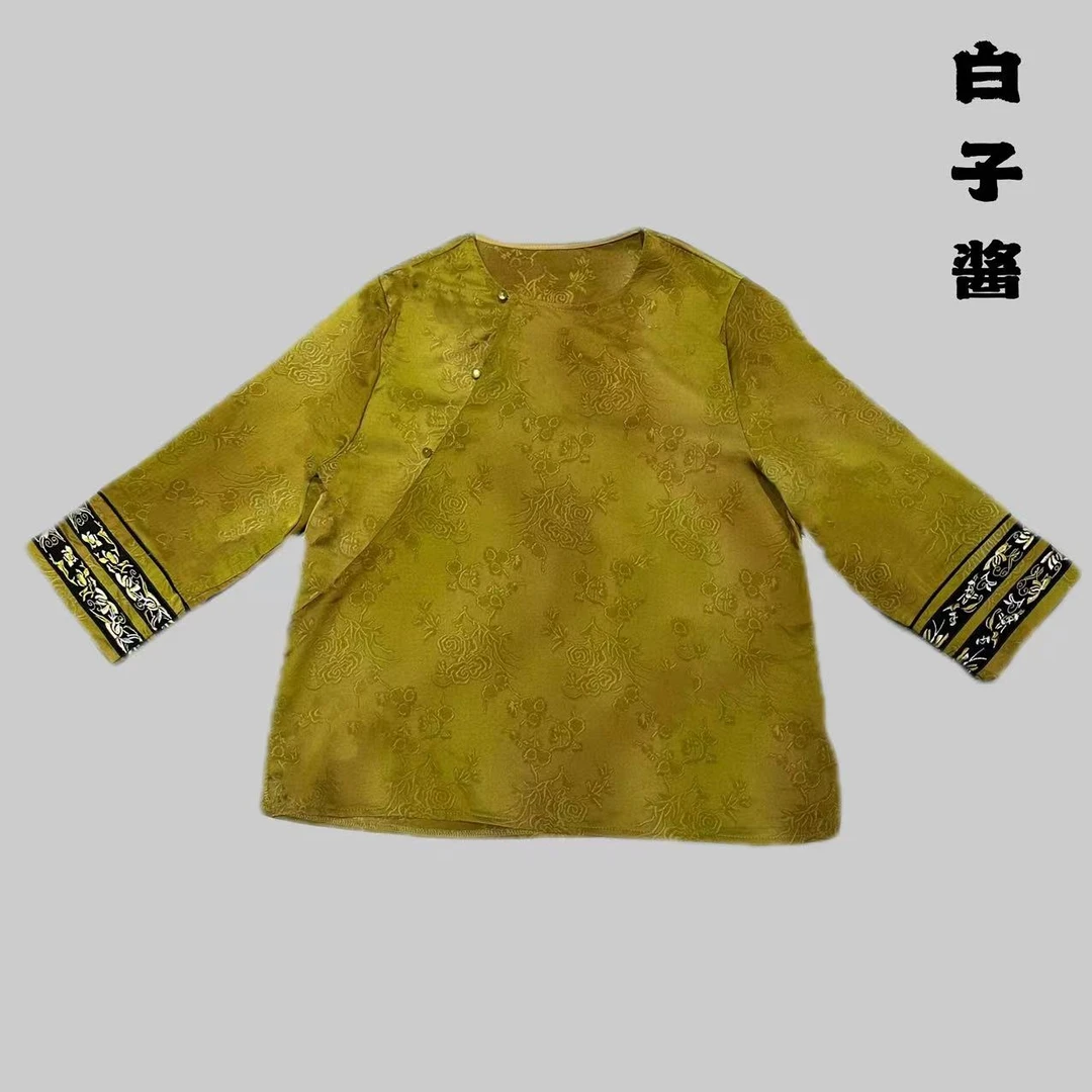 9123/#新款新中式《知己》复古国潮提花中国风古风气质百搭上衣女士