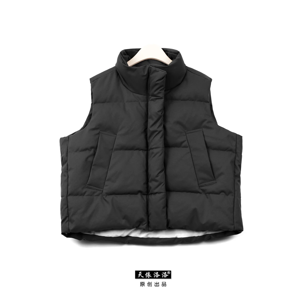 【天依洛洛】21041 纯色大口袋高级感下摆抽绳百搭休闲时尚棉马夹