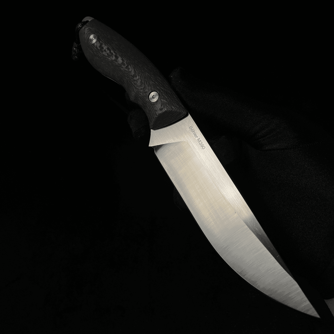 大师纯手工制作奥粉高硬度一体户外多功能露营小刀高端收藏级