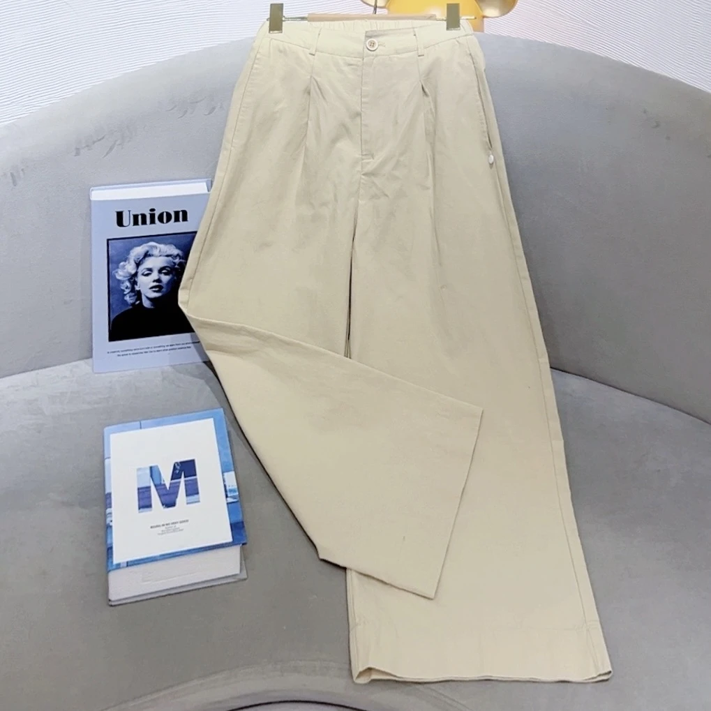 A6856高腰休闲裤夏季2024新款垂感直筒阔腿裤宽松