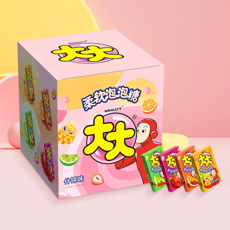 大大经典泡泡糖盒装约100片×1盒休闲解馋小零食