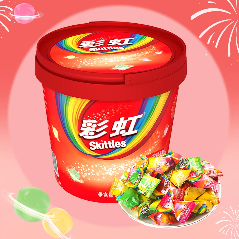 彩虹福星气泡啵啵糖桶装50粒×1桶多口味休闲零食糖果小吃伴手礼