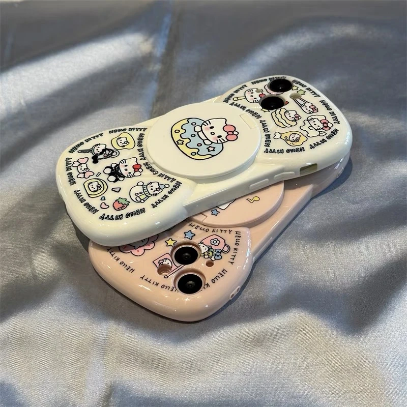 KEBENA甜甜圈KT支架苹果15手机壳iphone14promax防摔12/11补妆镜