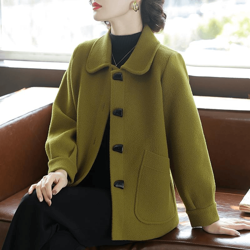 2023新款中年妈妈春秋装洋气外套中老年人女秋冬季优雅毛呢子上衣